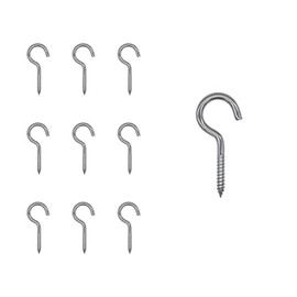 WEAXIO 15 Stück Schraubhaken, 304 Edelstahl M4x50mm Heavy Duty Hakenschraube Deckenhaken Cup Haken Selbst Tapping Eye Schrauben Aufhänger Offene Schleife für hängende Objekte