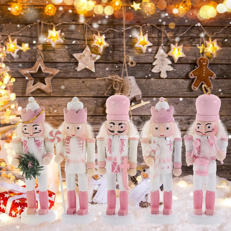 BESPORTBLE Christmas Nutcracker: 5Pcs Hanging Nutcracker Pendant Desktop Nutcracker Ornaments