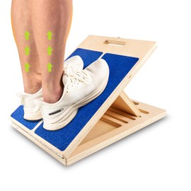 Slant Board for Calf Stretching, Adjustable Portable Wooden Incline Board for Calf Stretcher with Training Poster, 300 Lbs Weight Capacity Calf Stretch Wedge for Leg, Knees, Heel, Ankle & Stretching