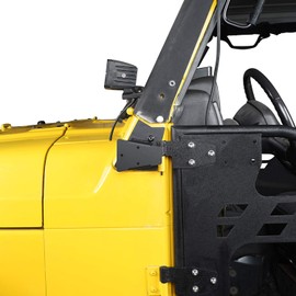 Hooke Road Wrangler TJ Doors Off Mirror Mounting Brackets Campatible with Jeep TJ Wrangler 1997 1998 1999 2000 2001 2002 2003 2004 2005 2006 - Pair