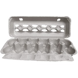 Blank 12-Egg View Top Paper Pulp Egg Carton - Bulk Egg Cartons [150 Pack]