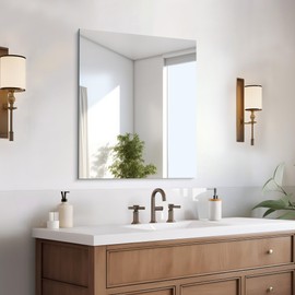 CILIBER Frameless Mirror, 24x30 Inch Bathroom Mirror for Wall, Rectangle Bathroom Vanity Mirrors with Polished Edge, Hangs Horizontally or Vertically for Bathroom, Bedroom and Living Room