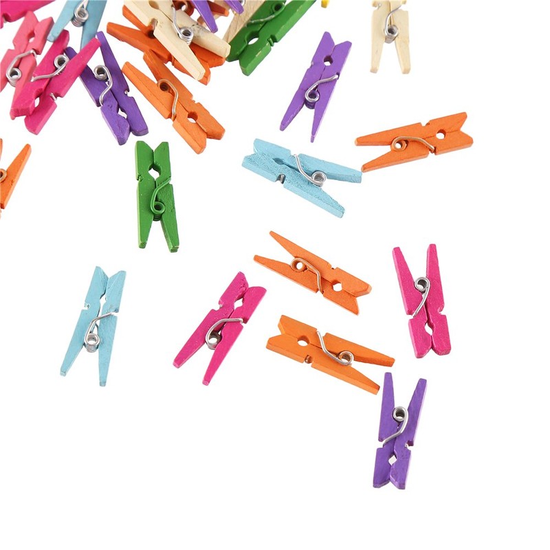 DECORA 2.5cm Multicolor Wood Mini Clothespin 72 pieces in One