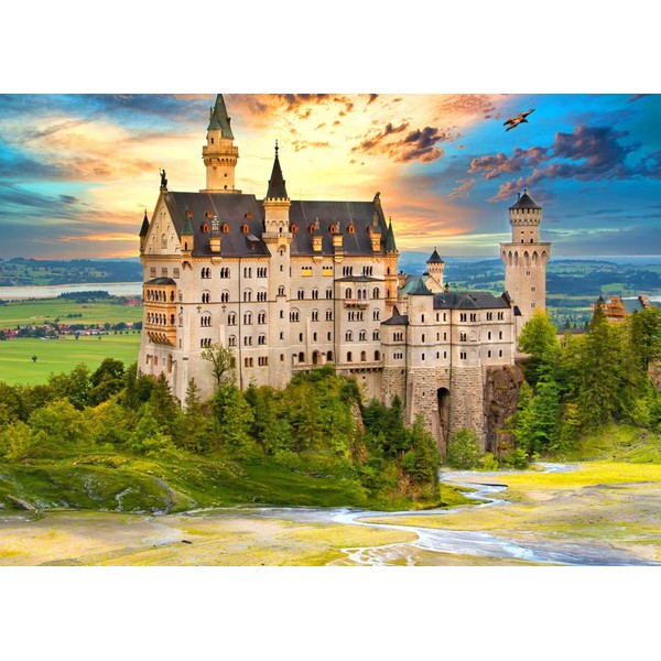 UBeesize 1000 Pieces Jigsaw Puzzles -German Castle- Puzzle Game for Adults and Families, 30 * 20 inch HD Quality Puzzle Toys Gift Set for Adults, Boys and Girls