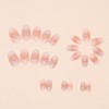24 Pcs Press on Nails Blush Cat Eye Fake Nails,Pink