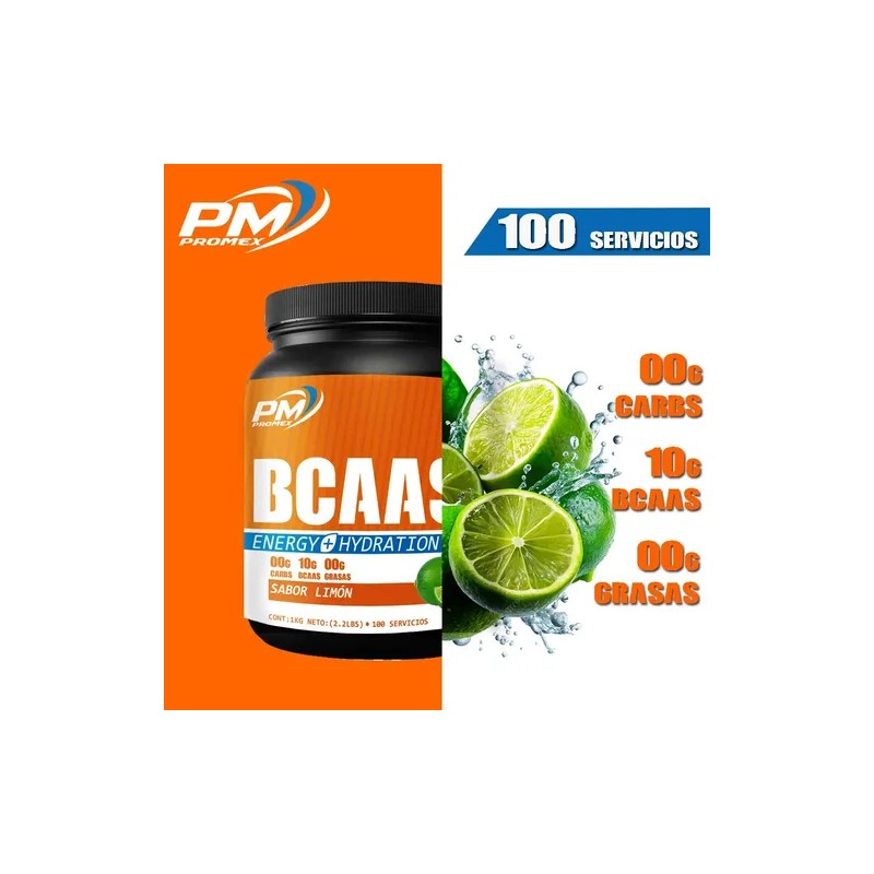 Aminoácidos Bcaas Promex 1kg Preentreno 200servicios Sabores