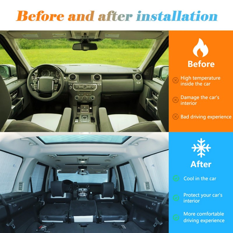 carpart2021 8pcs Window Sunshade Cover Shade Visor For Land Rover