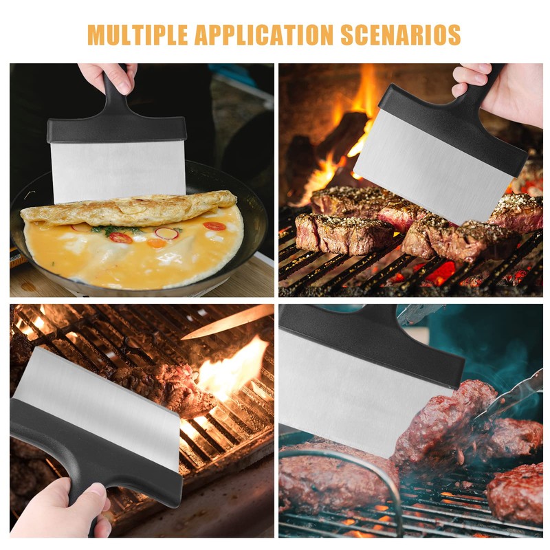 SAVITA Heavy Duty Grill Scraper, Stainless Steel Grill Scraper Food