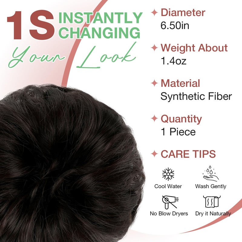 Felendy Messy Bun Hair Piece Wavy Curly Scrunchies Fluffy Donut