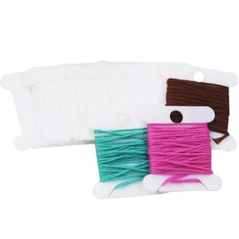 Anicy Pack of 200 Embroidery Thread Storage - Plastic Silk Bobbins Thread Card, Cross Stitch Embroidery Thread Cards Floss Bobbins for DIY Craft Sewing Storage, White