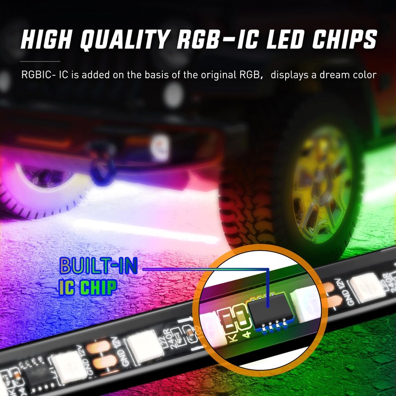 Nilight 4Pcs Car Underglow Neon Accent Strip Lights 256 LEDs