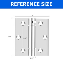 Self Closing Door Hinge, 3 inches,Auto Closing Spring Hinge with Adjustable Tension, Thickened 304 Stainless Steel Heavy Duty Door Hinges 3 inches,with Mounting Screwdriver Hardware,2 Pack