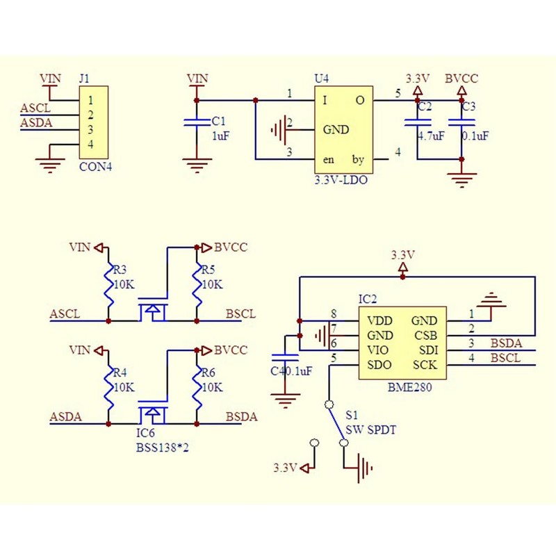 SazkJere 2PCS GY-BME280-3.3 BME280 Atmospheric Pressure Temperature and Humidity Sensor