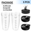Replacement 24oz Blender Cups with Lid for Ninja, 7 Fins