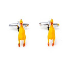 MRCUFF Rubber Chicken Pair Cufflinks in a Presentation Gift Box & Polishing Cloth