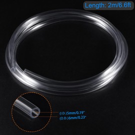 MACHSWON PVC Clear Vinyl Tubing 5mm ID 6mm OD 2m Length Flexible PVC Tubing Hose Lightweight Plastic Tubing for Water Oil Air Line