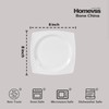 HomeVss, New Bone China Dinnerware SEt, Rim Square Shape, 40pc