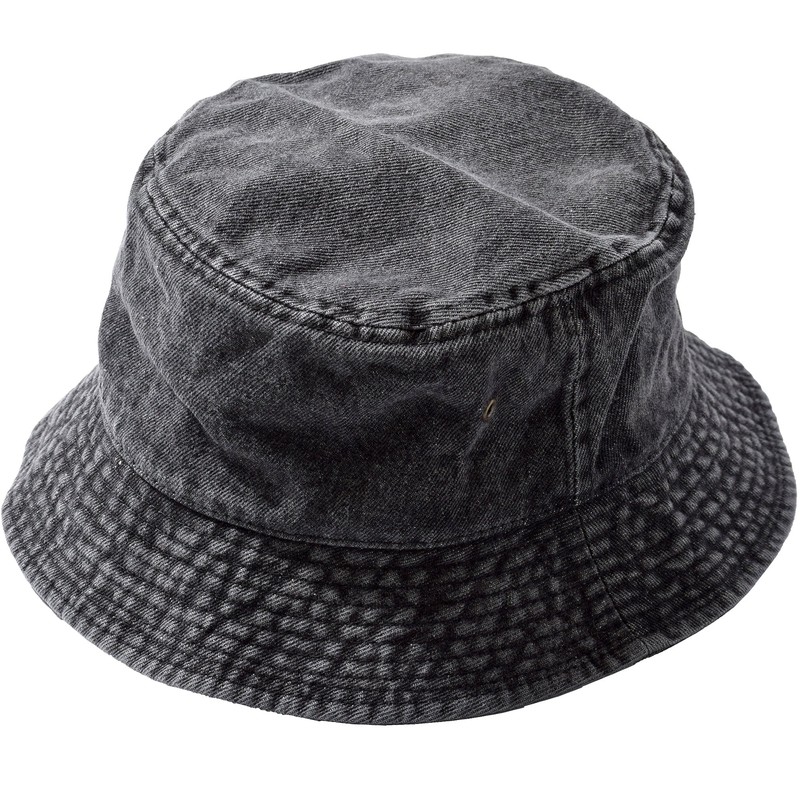 NEWHATTAN Bucket Hat, Hat, Plain, Denim, Black