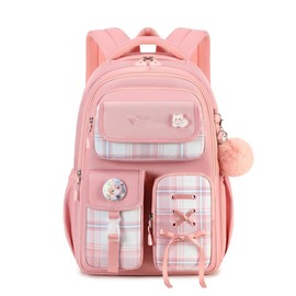 Cusangel Girls Backpack for School, 8Ages+ Student Laptop Backpack,18 inch Cute Daily BookBag, Large Capacity Waterproof Daypack
