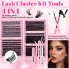 Lash Extension Kit 610Pcs Natural Fluffy DIY Individual Lashes Clusters