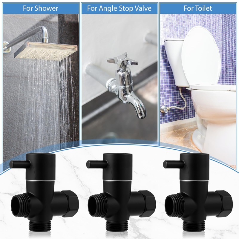 Nuanchu 4 Pack Alloy Shower Arm Diverter Valve for Hand