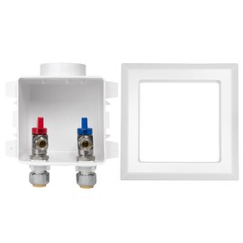 EFIELD Faucet Outlet Box, Pex Pre-assembled 1/2-Inch Push-fit Connection with Installed 1/4-Turn Ball Valve For Hot & Cold Water Supply, Chrome Plate,(FC005)