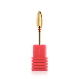 BNG 5 in 1 Carbide Nail Drill Bit Cuticle Remove Acrylic Nails Professional 3/32" Electric Nail Drill Tungsten Steel Bits Manicure Pedicure Professional Salon Tool, Fine, Gold