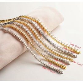 putouzip Tennis Chain Necklace For Men 18K Gold Plated 3/4/5MM Round Cut Faux Diamond Link Chains Jewelry Necklace (3mm Gold Tennis Chain Necklace, 20inch)