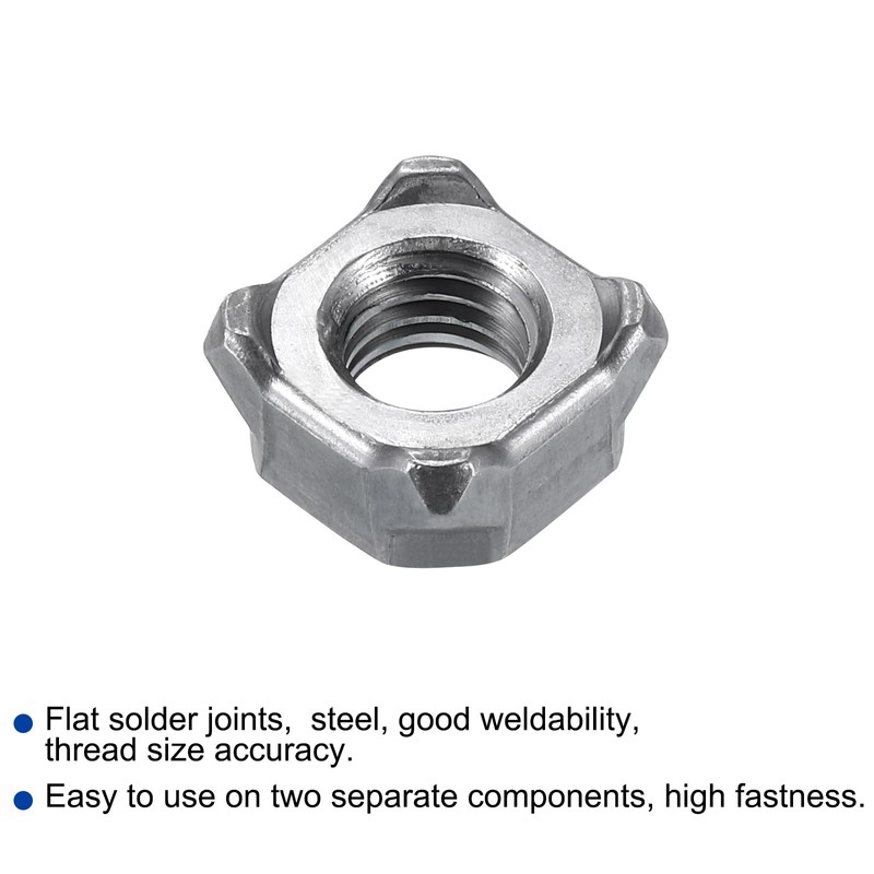 uxcell Weld Nuts, M8-1.25 Square UNC Carbon Steel Machine Screw
