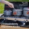 FineFlame 3-Burner Propane Camping Stove 19800 BTUs, Portable Camp Stove