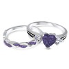 His and Hers Wedding Set TRIO CZ Wedding Ring Set