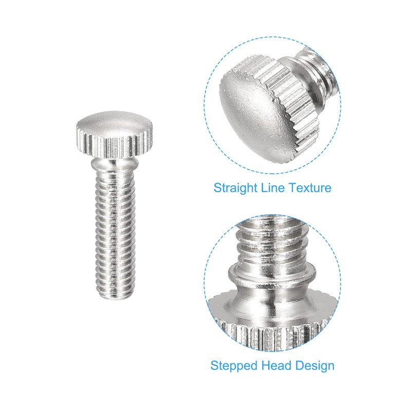uxcell Knurled Thumb Screws, M6x20mm Brass Shoulder Bolts Grip Knobs