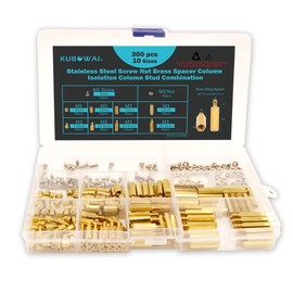 KUBOWAI Pack of 300 Brass Spacers M3 Hexagonal Male-Female Screw Nut Assortment Set Pillar Standoff Spacer for PCB Motherboard