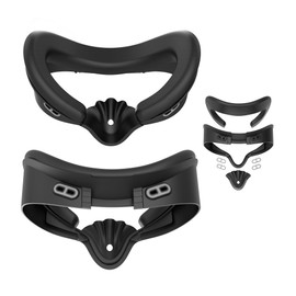 TRANSNOVO Face Cover Pad Facial Interface Compatible with Oculus/Meta Quest 3S Accessories, Sweat-Resistant PU Foam Pad with Nose Protection, 4 Ventilation Openings for Improved Air Circulation
