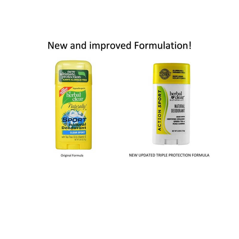 Herbal Clear Naturally action sport deodorant, 2.65 Ounce
