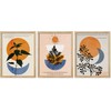 SIGNWIN Poster Set Mid-Century Orange & Blue Forest Plant Silhouette