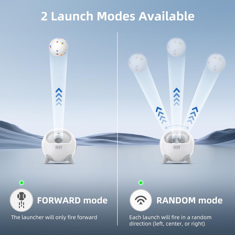 uahpet Automatic Ball Launcher for Dogs with Obstacle Detection, 20ft-80ft