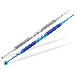 Acupressure Pens Combo Set Acupuncture Pen Diameter 2/5 mm and 3/7 mm 2-Piece Spot Finder Meridian Pen Titanium Stainless Steel Ball Acupressure Pens Acupuncture Rod Chi Stick Trigger Point Massage