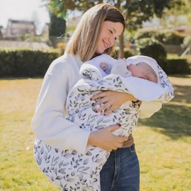 MIMUSELINA Pram Bag Winter - Pram Blanket Winter for Newborns - Pram Blanket Baby Winter Warm and Soft 100% Cotton - Blanket Pram Sleeping Bag with Scratch-Resistant Zip