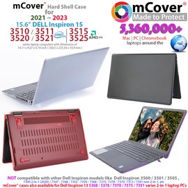 mCover Case Compatible ONLY for 2021-2023 15.6" Dell Inspiron 15 3510 3511 3515 3520 3521 3525 Series Laptop Computer (NOT Fitting Other Dell Models) - Red