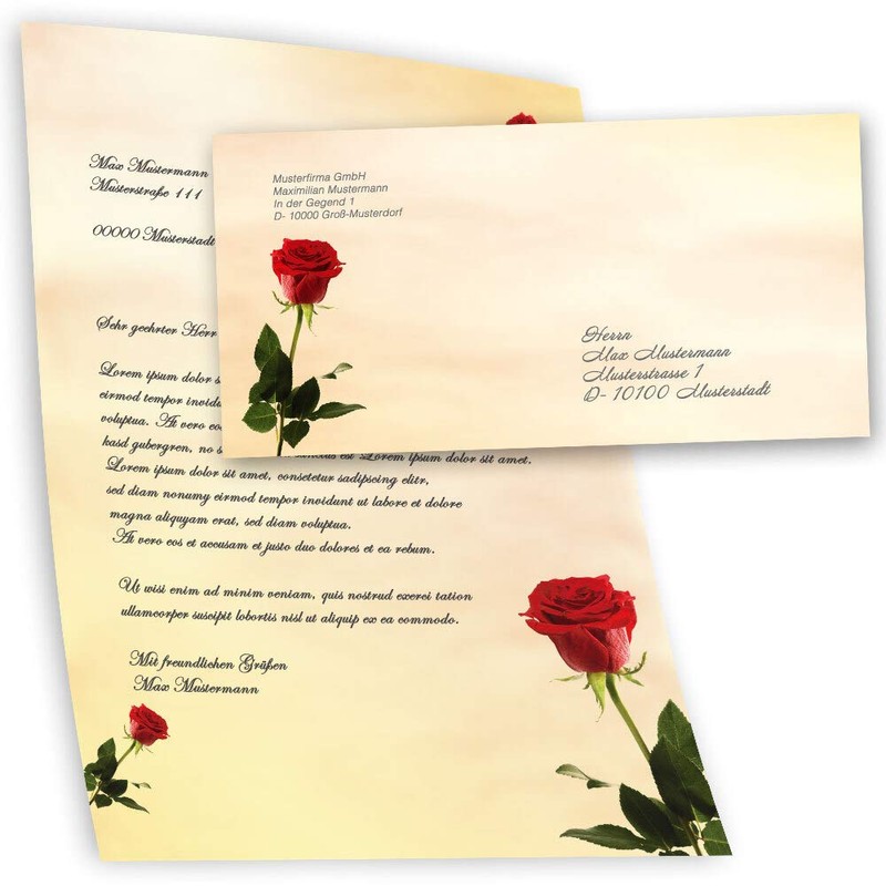 Writing Paper Set 40 Pieces Rose Design Baccara Roses 20