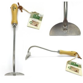 Greenman Traditional Onion Hoe Ash Handled Stainless Steel 35cm (14") x 8cm (4")