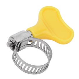 10 Pcs Hose Clamps Stainless Steel, Key-Type Plastic Handle Adjustable Stainless Steel Hose Clamps Pipe Clamp Worm Gear Clamps Ideal For Plumbing Automotive Hose(16-25mm)