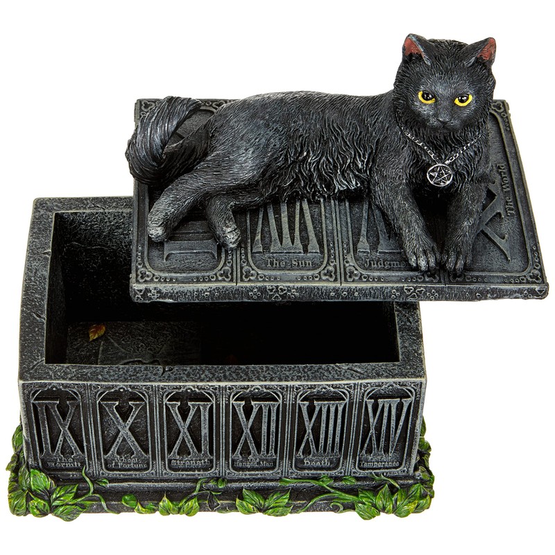 Nemesis Now B2808G6 Fortune's Watcher Tarot Box 17cm Black, Resin