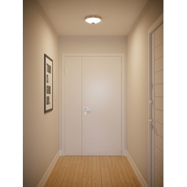 Good Earth Lighting Legacy 11-inch LED Flush Mount – Satin Nickel, Dimmable, 1108 Lumen, 3000K, 50,000 Hour Rated Lamp Life