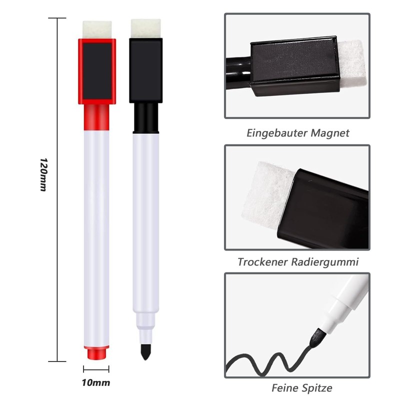 CALLYSONIC 8 Colour Whiteboard Markers, Colourful Whiteboard Pens, Magnetic Model,