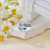 VONALA Feather Ring for Women, S925 Sterling Silver Blue Feather