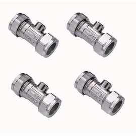 Visua 15mm Compression Isolation Valves - Pack of 4