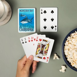 Monterey Bay, California, Tiger Sharks (52 Playing Cards, Poker Size Card Deck with Jokers)