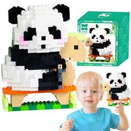 Panda Mini Building Blocks Set,Panda Cute Micro Blocks,Cute Micro Animal Construction Sets,Cute Animal DIY Mini Building Blocks,Gift for Adults and Children,for Home and Office Decoration